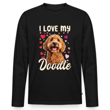 Goldendoodle Dog Breed I Love My Doodle - Men's Premium Organic Long Sleeve Shirt - black - Front - Nico (187cm)