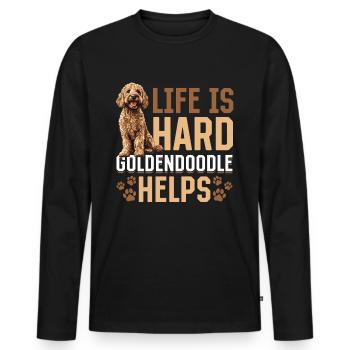 Goldendoodle Dog Breed Life is Hard Goldendoodles - T-shirt manches longues Premium bio Homme - noir - Devant - Nico (187cm)