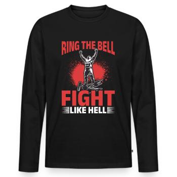 Wrestling Wrestler Ring the bell, fight like hell! - Men's Premium Organic Long Sleeve Shirt - black - Front - Nico (187cm)