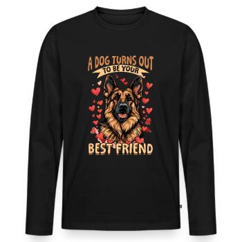 German Shepherd Dog Breed A dog Turns out - Männer Premium Bio Langarmshirt - Schwarz - Vorne - Nico (187cm)