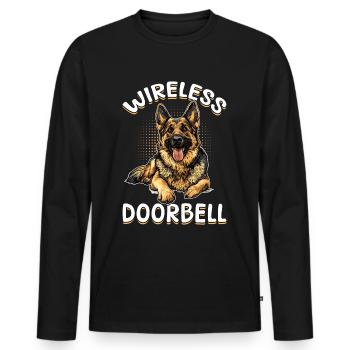 German Shepherd Dog Breed Wireless Doorbell - Men's Premium Organic Long Sleeve Shirt - black - Front - Nico (187cm)