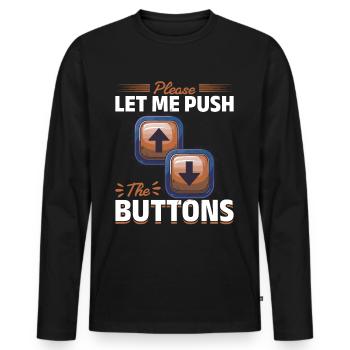 Ascenseur bambin & enfants S’il vous plaît laissez-moi pousser le - T-shirt manches longues Premium bio Homme - noir - Devant - Nico (187cm)