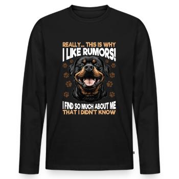Funny Rottweiler Lover Dog Owner - Men's Premium Organic Long Sleeve Shirt - black - Front - Nico (187cm)