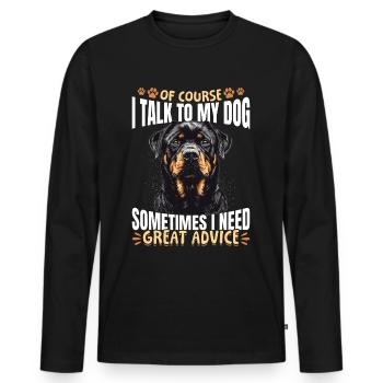 Funny Rottweiler Lover Dog Owner - Men's Premium Organic Long Sleeve Shirt - black - Front - Nico (187cm)