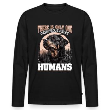 Funny Rottweiler Lover Dog Owner - Men's Premium Organic Long Sleeve Shirt - black - Front - Nico (187cm)