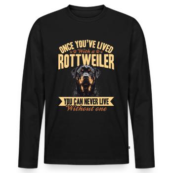 Funny Rottweiler Lover Dog Owner - Men's Premium Organic Long Sleeve Shirt - black - Front - Nico (187cm)