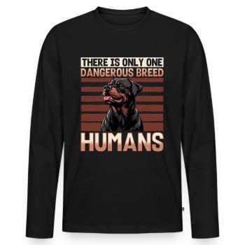 Funny Rottweiler Lover Dog Owner - Men's Premium Organic Long Sleeve Shirt - black - Front - Nico (187cm)