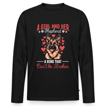 Funny German Shepherd Lover Dog Owner - Männer Premium Bio Langarmshirt - Schwarz - Vorne - Nico (187cm)