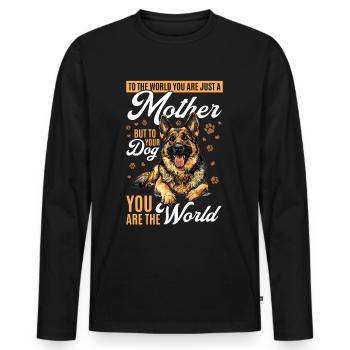 Funny German Shepherd Lover Dog Owner - Männer Premium Bio Langarmshirt - Schwarz - Vorne - Nico (187cm)