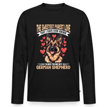German Shepherd Lover Dog Owner - Men's Premium Organic Long Sleeve Shirt - black - Front - Nico (187cm)