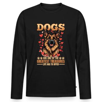 German Shepherd Lover Dog Owner - Männer Premium Bio Langarmshirt - Schwarz - Vorne - Nico (187cm)