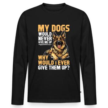 German Shepherd Lover Dog Owner - Männer Premium Bio Langarmshirt - Schwarz - Vorne - Nico (187cm)