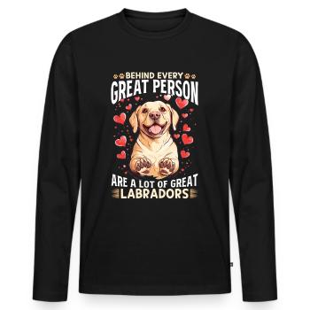 Labrador Lover Dog Owner - Männer Premium Bio Langarmshirt - Schwarz - Vorne - Nico (187cm)