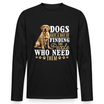 Labrador Lover Dog Owner - Männer Premium Bio Langarmshirt - Schwarz - Vorne - Nico (187cm)