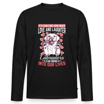 Labrador Lover Dog Owner - Männer Premium Bio Langarmshirt - Schwarz - Vorne - Nico (187cm)