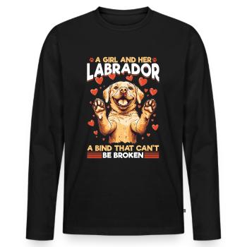 Labrador Lover Dog Owner - Männer Premium Bio Langarmshirt - Schwarz - Vorne - Nico (187cm)