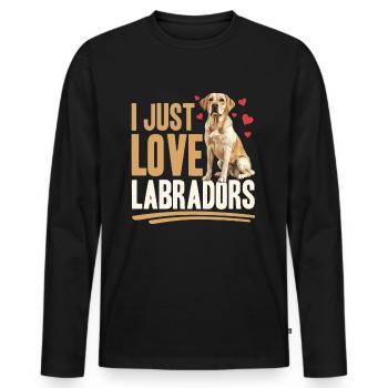 Labrador Lover Dog Owner - Männer Premium Bio Langarmshirt - Schwarz - Vorne - Nico (187cm)