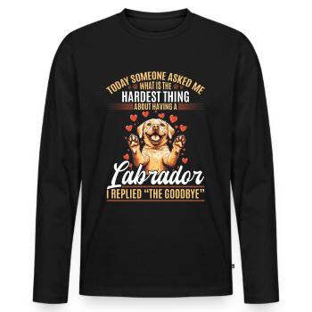 Labrador Lover Dog Owner - Männer Premium Bio Langarmshirt - Schwarz - Vorne - Nico (187cm)