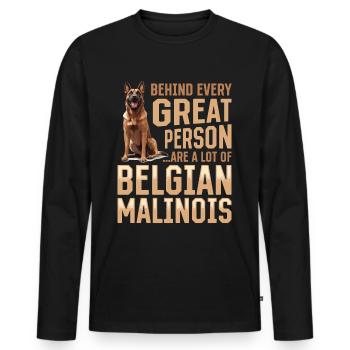 Belgian Malinois Dog Owner - Men's Premium Organic Long Sleeve Shirt - black - Front - Nico (187cm)
