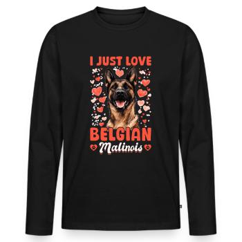 Belgian Malinois Dog Owner - Men's Premium Organic Long Sleeve Shirt - black - Front - Nico (187cm)