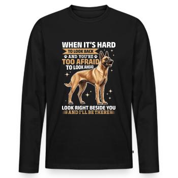 Belgian Malinois Lover Dog Owner - Men's Premium Organic Long Sleeve Shirt - black - Front - Nico (187cm)