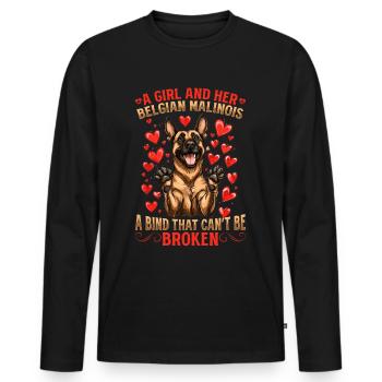 Belgian Malinois Lover Dog Owner - Men's Premium Organic Long Sleeve Shirt - black - Front - Nico (187cm)