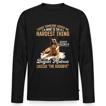 Belgian Malinois Lover Dog Owner - Men's Premium Organic Long Sleeve Shirt - black - Front - Nico (187cm)