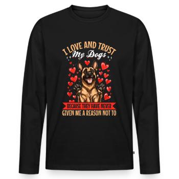 Belgian Malinois Lover Dog Owner - Men's Premium Organic Long Sleeve Shirt - black - Front - Nico (187cm)
