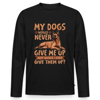 Belgian Malinois Lover Dog Owner - Men's Premium Organic Long Sleeve Shirt - black - Front - Nico (187cm)