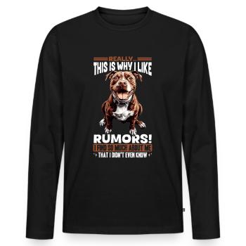 Propriétaire de chien Pitbull Terrier - T-shirt manches longues Premium bio Homme - noir - Devant - Nico (187cm)