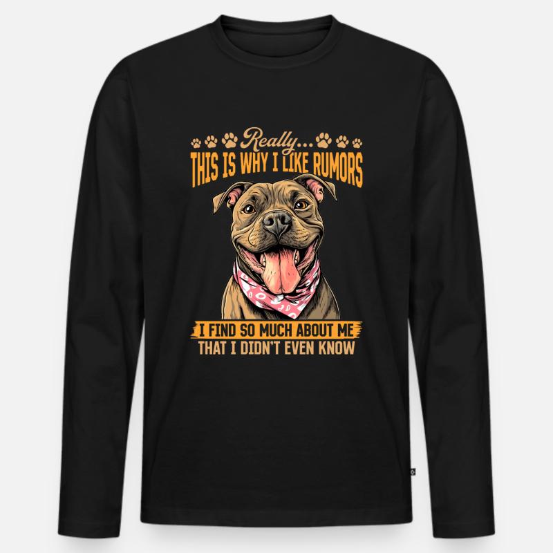 Pitbull Terrier Dog Owner - Männer Premium Bio Langarmshirt - Schwarz