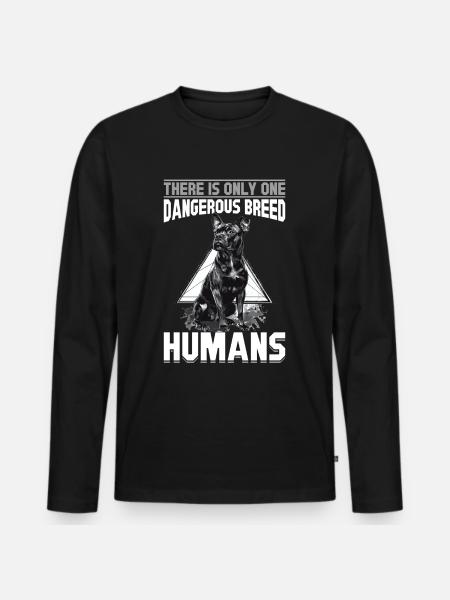 Pitbull Terrier Dog Owner - Männer Premium Bio Langarmshirt - Schwarz
