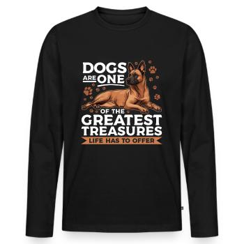 Belgian Malinois Lover Dog Owner - Men's Premium Organic Long Sleeve Shirt - black - Front - Nico (187cm)