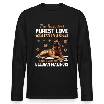 Belgian Malinois Lover Dog Owner - Men's Premium Organic Long Sleeve Shirt - black - Front - Nico (187cm)