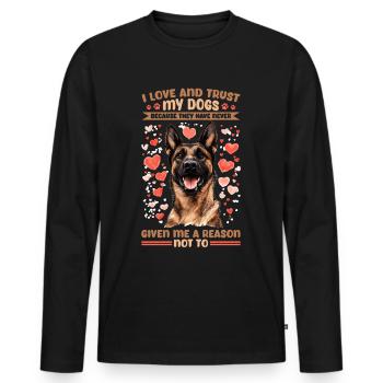 Belgian Malinois Lover Dog Owner - Men's Premium Organic Long Sleeve Shirt - black - Front - Nico (187cm)