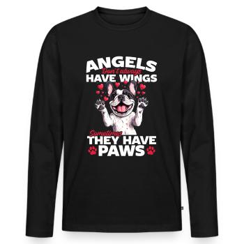 French Bulldog Frenchie Dog Owner - Men's Premium Organic Long Sleeve Shirt - black - Front - Nico (187cm)