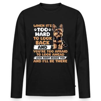 Yorkshire Terrier Propriétaire d’un chien Yorkie - T-shirt manches longues Premium bio Homme - noir - Devant - Nico (187cm)