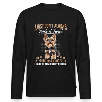 Yorkshire Terrier Propriétaire d’un chien Yorkie - T-shirt manches longues Premium bio Homme - noir - Devant - Nico (187cm)