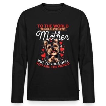 Yorkshire Terrier Propriétaire d’un chien Yorkie - T-shirt manches longues Premium bio Homme - noir - Devant - Nico (187cm)