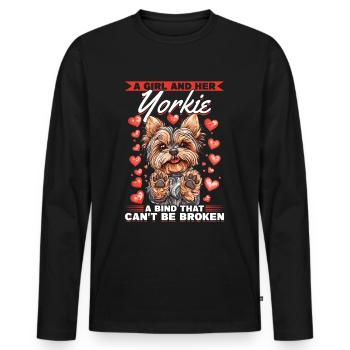 Yorkshire Terrier Propriétaire d’un chien Yorkie - T-shirt manches longues Premium bio Homme - noir - Devant - Nico (187cm)