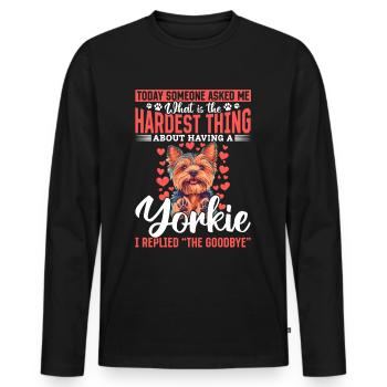 Yorkshire Terrier Propriétaire d’un chien Yorkie - T-shirt manches longues Premium bio Homme - noir - Devant - Nico (187cm)