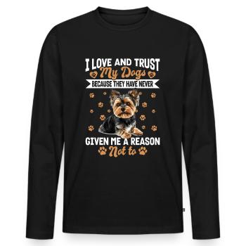 Yorkshire Terrier Propriétaire d’un chien Yorkie - T-shirt manches longues Premium bio Homme - noir - Devant - Nico (187cm)