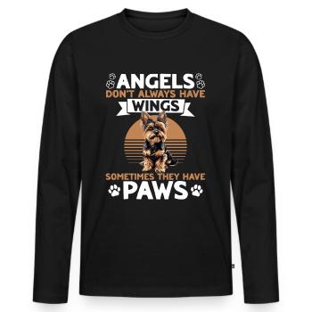 Yorkshire Terrier Propriétaire d’un chien Yorkie - T-shirt manches longues Premium bio Homme - noir - Devant - Nico (187cm)