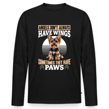 Yorkshire Terrier Propriétaire d’un chien Yorkie - T-shirt manches longues Premium bio Homme - noir - Devant - Nico (187cm)