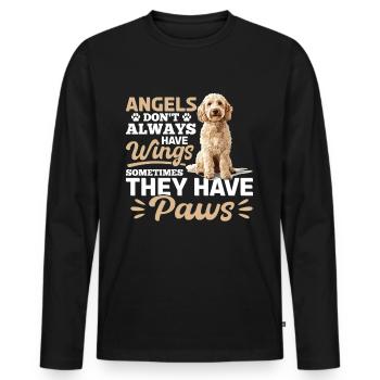 Propriétaire de chien Goldendoodle - T-shirt manches longues Premium bio Homme - noir - Devant - Nico (187cm)