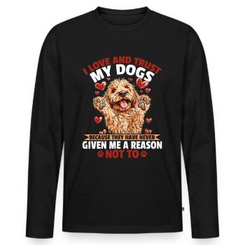 Propriétaire de chien Goldendoodle - T-shirt manches longues Premium bio Homme - noir - Devant - Nico (187cm)