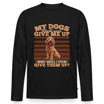 Propriétaire de chien Goldendoodle - T-shirt manches longues Premium bio Homme - noir - Devant - Nico (187cm)