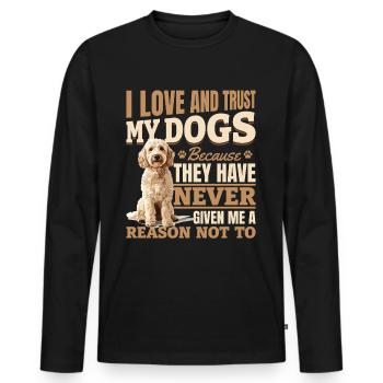 Propriétaire de chien Goldendoodle - T-shirt manches longues Premium bio Homme - noir - Devant - Nico (187cm)