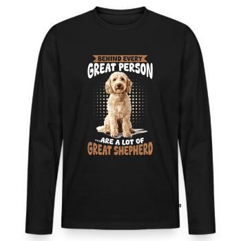 Propriétaire de chien Goldendoodle - T-shirt manches longues Premium bio Homme - noir - Devant - Nico (187cm)