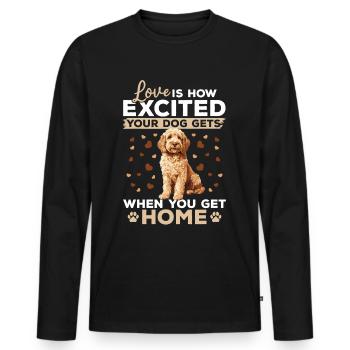 Propriétaire de chien Goldendoodle - T-shirt manches longues Premium bio Homme - noir - Devant - Nico (187cm)